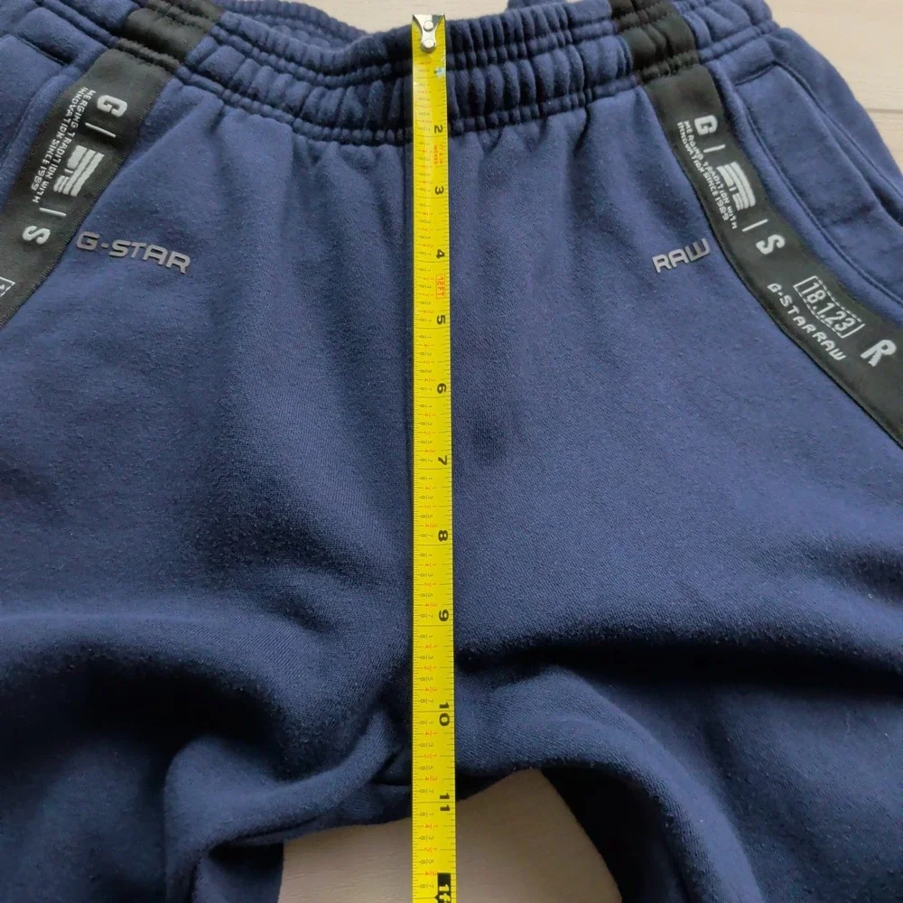 G Star Raw Jogger Sweatpants Mens S‎ Navy Blue Drawstring Side Tape Logo